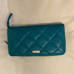 Kate Spade Turquoise quilted leather Natalia wallet